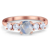 Five Stone Round Natural Stone Ring