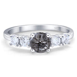 Five Stone Round Natural Stone Ring