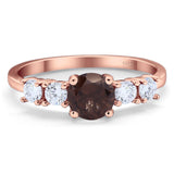 Five Stone Round Natural Stone Ring