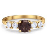 Five Stone Round Natural Stone Ring