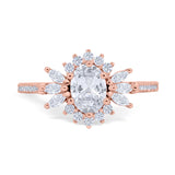 Art Deco Oval Natural Stone Floral Ring