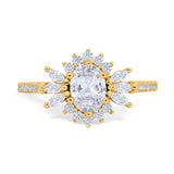 Art Deco Oval Natural Stone Floral Ring
