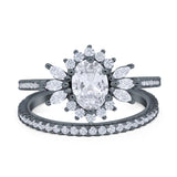 Two Piece Oval Natural Stone Bridal Ring