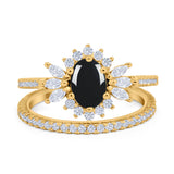 Two Piece Oval Natural Stone Bridal Ring