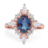 Vintage Style Oval Natural Stone Ring