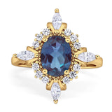 Vintage Style Oval Natural Stone Ring