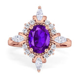 Vintage Style Oval Natural Stone Ring
