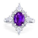 Vintage Style Oval Natural Stone Ring