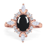 Vintage Style Oval Natural Stone Ring