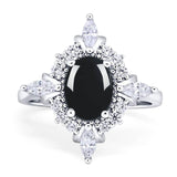 Vintage Style Oval Natural Stone Ring