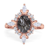 Vintage Style Oval Natural Stone Ring