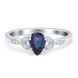 Pear Teardrop Natural Stone Floral Ring