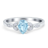 Pear Teardrop Natural Stone Floral Ring