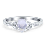 Pear Teardrop Natural Stone Floral Ring