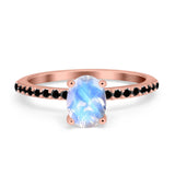 Art Deco Oval Natural Stone Wedding Ring