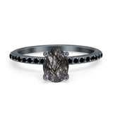 Art Deco Oval Natural Stone Wedding Ring