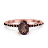 Art Deco Oval Natural Stone Wedding Ring