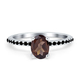 Art Deco Oval Natural Stone Wedding Ring
