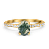 Vintage Style Oval Natural Stone Ring