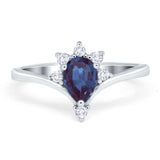 Pear Teardrop Natural Stone Chevron Ring