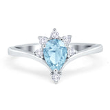 Pear Teardrop Natural Stone Chevron Ring