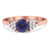 Art Deco Round Natural Stone Wedding Ring