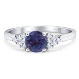 Art Deco Round Natural Stone Wedding Ring