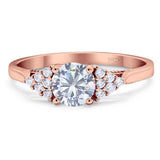 Art Deco Round Natural Stone Wedding Ring
