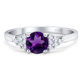 Art Deco Round Natural Stone Wedding Ring