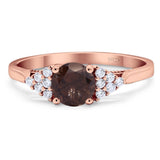 Art Deco Round Natural Stone Wedding Ring