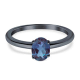 Minimalist Oval Natural Stone Solitaire Ring
