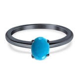 Art Deco Oval Natural Stone Solitaire Ring