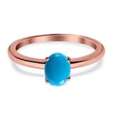 Art Deco Oval Natural Stone Solitaire Ring