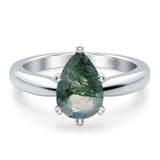 Pear Teardrop Natural Stone Cathedral Ring