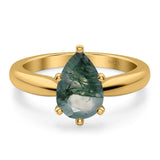 Pear Teardrop Natural Stone Cathedral Ring