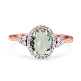 Art Deco Oval Natural Stone Wedding Ring