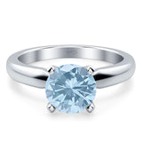  Round Natural Stone Solitaire Cathedral Ring