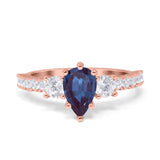 Pear Teardrop Natural Stone Trellis Ring