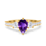 Pear Teardrop Natural Stone Trellis Ring