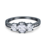 Three Stone Oval Natural Stone Trio Ring