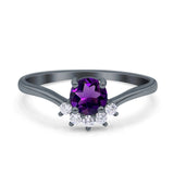 Art Deco Round Natural Stone Wedding Ring