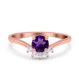 Art Deco Round Natural Stone Wedding Ring