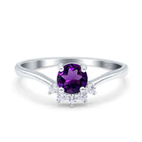 Art Deco Round Natural Stone Wedding Ring