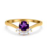 Art Deco Round Natural Stone Wedding Ring