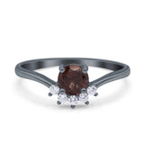 Art Deco Round Natural Stone Wedding Ring