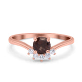 Art Deco Round Natural Stone Wedding Ring