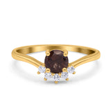 Art Deco Round Natural Stone Wedding Ring