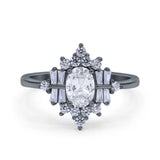 Floral Oval Natural Stone Wedding Ring