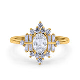 Floral Oval Natural Stone Wedding Ring