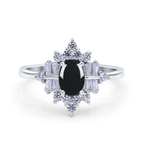 Floral Oval Natural Stone Wedding Ring
